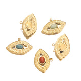 5pcs Stainless Steel Couple Lips Charms Natural Stone Pendants