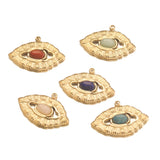 5pcs Stainless Steel Couple Lips Charms Natural Stone Pendants