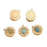 5pcs Bohemia Sun Flower Charms Natural Stone Pendants DIY Jewelry Making