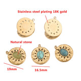 5pcs Bohemia Sun Flower Charms Natural Stone Pendants DIY Jewelry Making