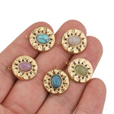 5pcs Bohemia Sun Flower Charms Natural Stone Pendants DIY Jewelry Making