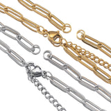 5pcs Stainless Steel Bracelet Chain with Extension Chain Lobster Clasp