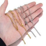 5pcs Stainless Steel Bracelet Chain with Extension Chain Lobster Clasp
