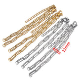 5pcs Stainless Steel Bracelet Chain with Extension Chain Lobster Clasp