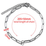 5pcs Stainless Steel Bracelet Chain with Extension Chain Lobster Clasp