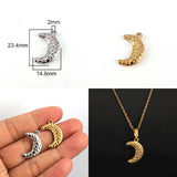 5pcs Stainless Steel Moon Charms Pendant Silver DIY Jewelry Making
