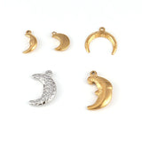 5pcs Stainless Steel Moon Charms Pendant Silver DIY Jewelry Making