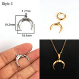 5pcs Stainless Steel Moon Charms Pendant Silver DIY Jewelry Making