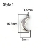 5pcs Stainless Steel Moon Charms Pendant Silver DIY Jewelry Making
