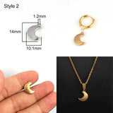 5pcs Stainless Steel Moon Charms Pendant Silver DIY Jewelry Making