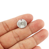 5pcs Stainless Steel Geometric Round Charms for DIY Jewelry Making