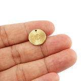 5pcs Stainless Steel Geometric Round Charms for DIY Jewelry Making