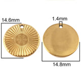 5pcs Stainless Steel Geometric Round Charms for DIY Jewelry Making