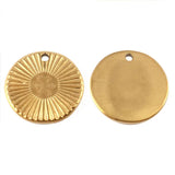5pcs Stainless Steel Geometric Round Charms for DIY Jewelry Making