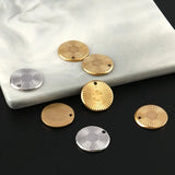 5pcs Stainless Steel Geometric Round Charms for DIY Jewelry Making