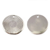 5pcs Stainless Steel Geometric Round Charms for DIY Jewelry Making