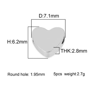 5pcs Stainless Steel Charms High Polished Pendant For DIY Bracelet Necklace