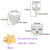 5pcs Stainless Steel Charms High Polished Pendant For DIY Bracelet Necklace
