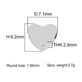 5pcs Stainless Steel Charms High Polished Pendant For DIY Bracelet Necklace