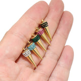 5pcs Stainless Steel Zircon Cone Charms Necklace Pendants