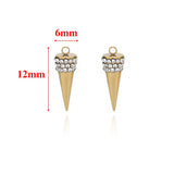 5pcs Stainless Steel Zircon Cone Charms Necklace Pendants