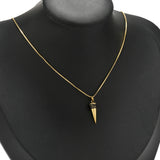 5pcs Stainless Steel Zircon Cone Charms Necklace Pendants