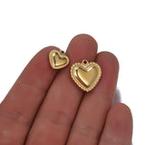 5pcs Stainless Steel Heart Pendant Charms for Jewelry Making