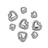5pcs Stainless Steel Heart Pendant Charms for Jewelry Making