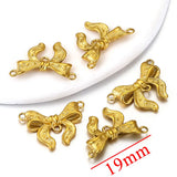 5pcs Stainless Steel Bow Connectors Charms for DIY Jewelry Making Accessories