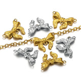 5pcs Stainless Steel Bow Connectors Charms for DIY Jewelry Making Accessories