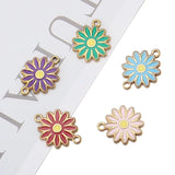 5pcs Stainless Steel Daisies Enamel Charms for Jewelry Making Flower Pendant