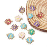 5pcs Stainless Steel Daisies Enamel Charms for Jewelry Making Flower Pendant
