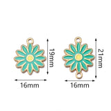 5pcs Stainless Steel Daisies Enamel Charms for Jewelry Making Flower Pendant