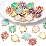 5pcs Stainless Steel Daisies Enamel Charms for Jewelry Making Flower Pendant