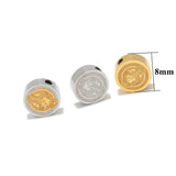 5pcs Stainless Steel Embossed Cross Beads Spacer Bead Charms