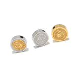 5pcs Stainless Steel Embossed Cross Beads Spacer Bead Charms