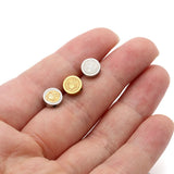5pcs Stainless Steel Embossed Cross Beads Spacer Bead Charms
