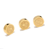 5pcs Stainless Steel Embossed Cross Beads Spacer Bead Charms
