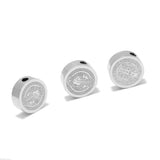 5pcs Stainless Steel Embossed Cross Beads Spacer Bead Charms