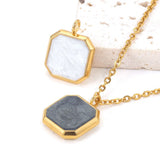 5pcs Stainless Steel Enamel Charms for DIY Jewelry Making Square Boho Pendants
