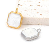 5pcs Stainless Steel Enamel Charms for DIY Jewelry Making Square Boho Pendants
