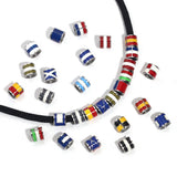5pcs Stainless Steel Enamel Flag Bead DIY Steel Ball Bracelet Necklace