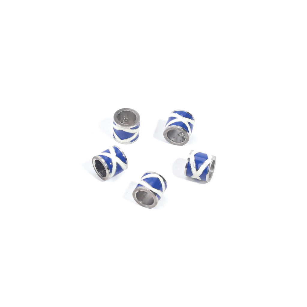 5pcs Stainless Steel Enamel Flag Bead DIY Steel Ball Bracelet Necklace