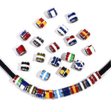 5pcs Stainless Steel Enamel Flag Bead DIY Steel Ball Bracelet Necklace