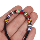 5pcs Stainless Steel Enamel Flag Bead DIY Steel Ball Bracelet Necklace