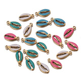 5pcs Stainless Steel Enamel Conch Sea Shell Charms Ocean Pendants