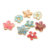 5pcs Enamel Flower Charms Pendants for DIY Jewelry