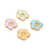 5pcs Enamel Flower Charms Pendants for DIY Jewelry