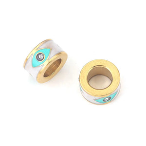 5pcs Stainless Steel Eye Beads Charms Loose Spacer Beads Jewelry Making DIY