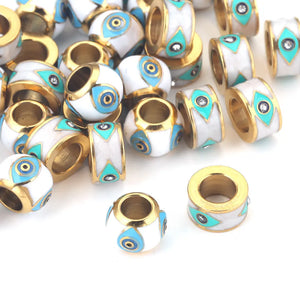 5pcs Stainless Steel Eye Beads Charms Loose Spacer Beads Jewelry Making DIY